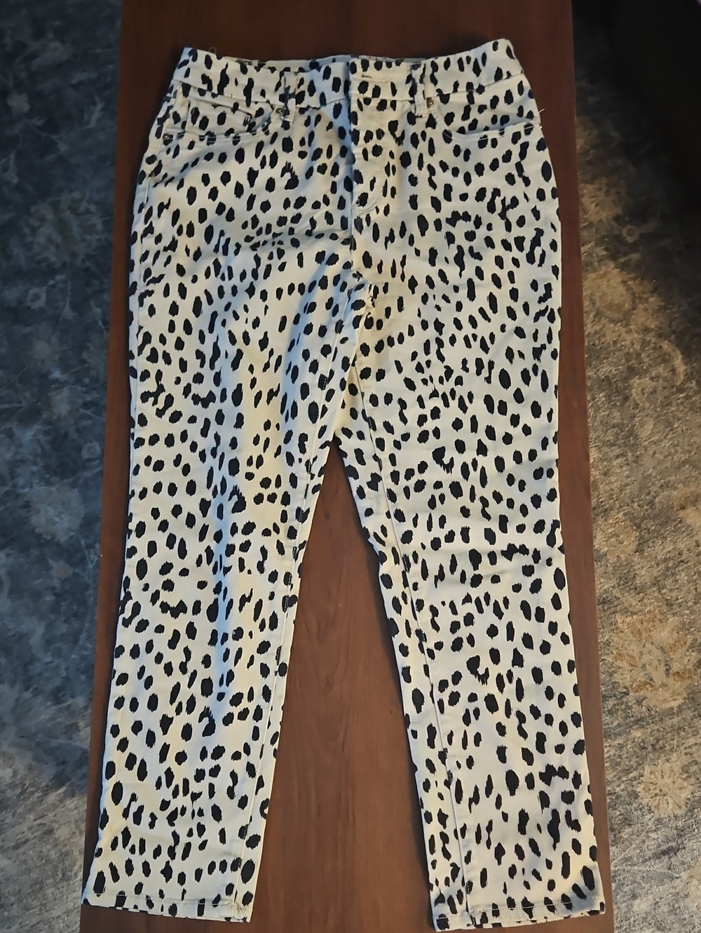 Chico's Black and White Animal Print Trousers